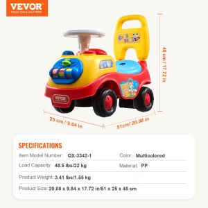 SucceBuy Toddler Ride On Push Car Sit to Stand Kids Ride On Toy Car with Music Steering Wheel Seat Storage for Toddlers