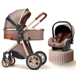 Luxury Baby Stroller 3 in 1 High Landscape Baby Cart